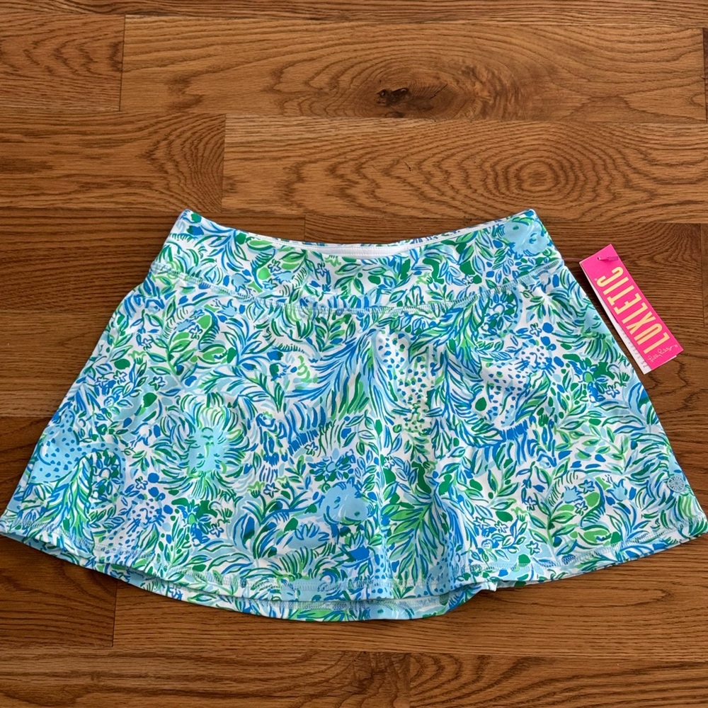 Lilly Pulitzer Blue and Green Mini Skirt